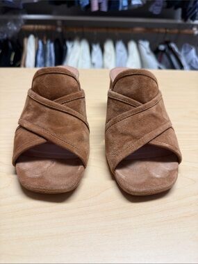Bibi Lou Hania Brown Suede Crisscross Slide Mules